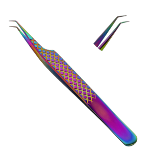 Fiber Tip 15 Degree Volume Eyelash Tweezers Multi Color