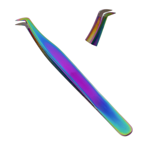 Fiber Tip 90 Degree Boot Eyelash Tweezers Multi Color