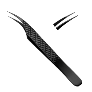 Fiber Tip Isolating Eyelash Tweezers Black
