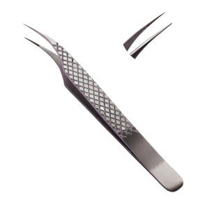 Fiber Tip Isolating Eyelash Tweezers Silver