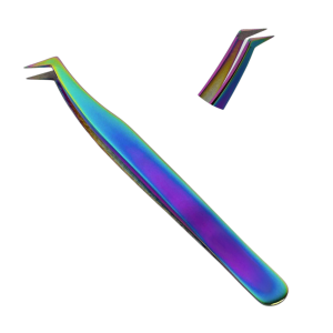 Fiber Tip L Shape Eyelash Tweezers Multi Color