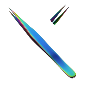 Fiber Tip Straight Eyelash Tweezers Multi Color