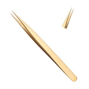 Straight Eyelash Tweezers Gold