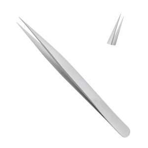 Straight Eyelash Tweezers Silver